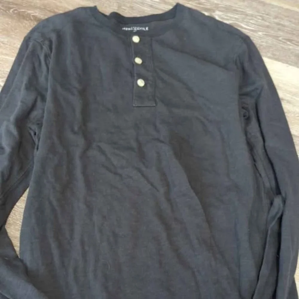 J Crew Shirt mercantile‎ medium Grey henley Tee Long Sleeve